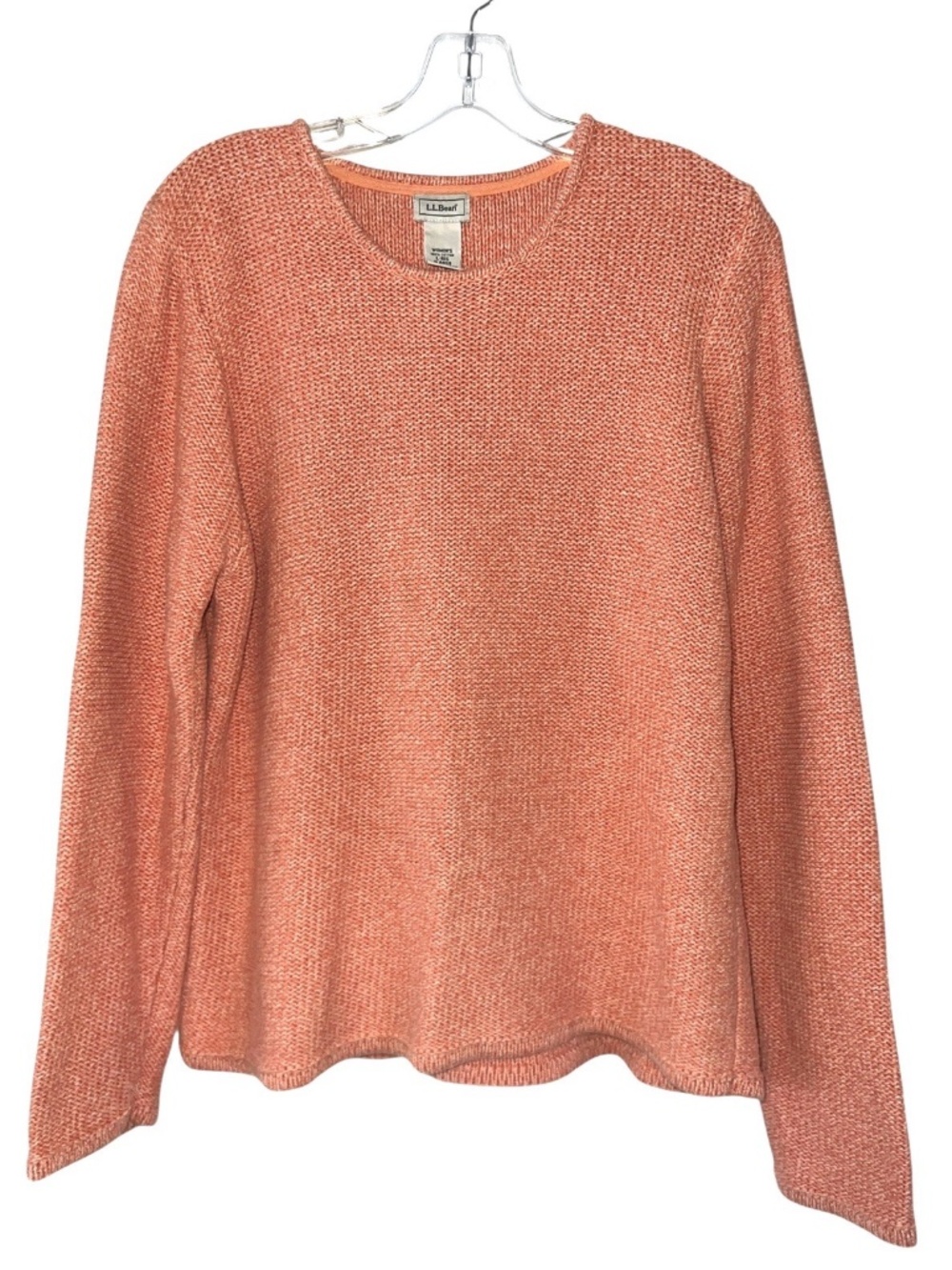 Vintage 90’s L.L. Bean Orange Thick Knit Long Sleeve Crew Neck Sweater SZ Large